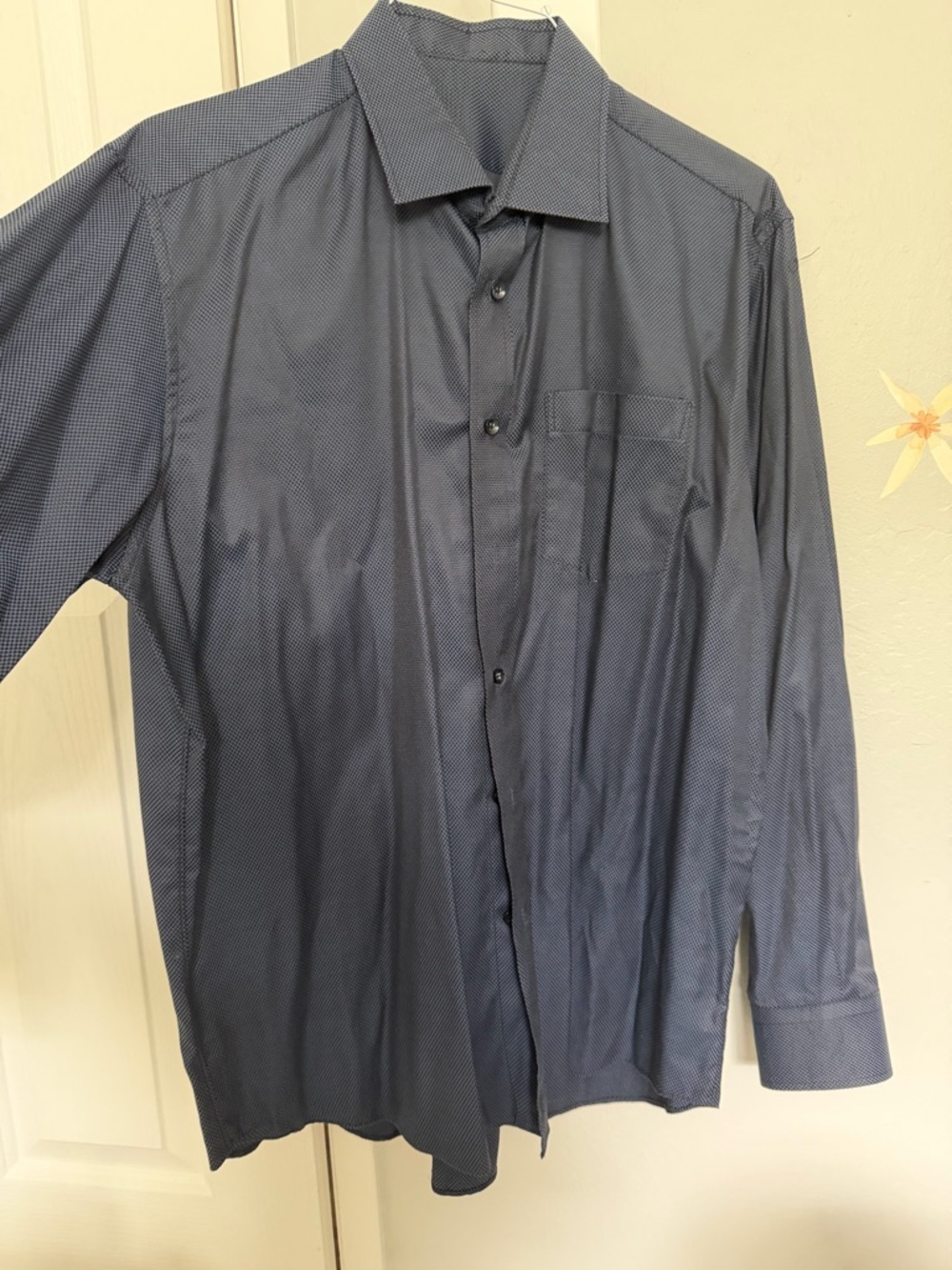 Men's Dress Shirt - Navy Blue Button-Up